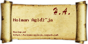 Holman Aglája névjegykártya